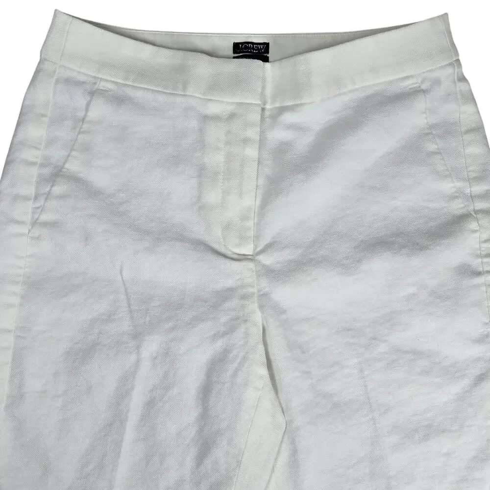 J.‎ Crew Kate straight-leg pant in stretch linen blend White 2 BF407